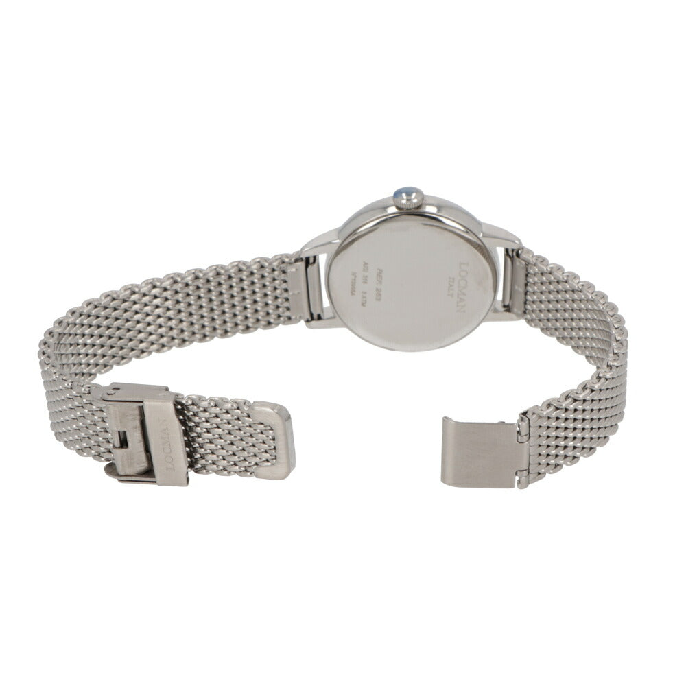 LOCMAN 時計 シルバー ステンレススティール メッシュメタル ロゴ  腕時計 0253A07A-00GYNKB0 1960 LADY