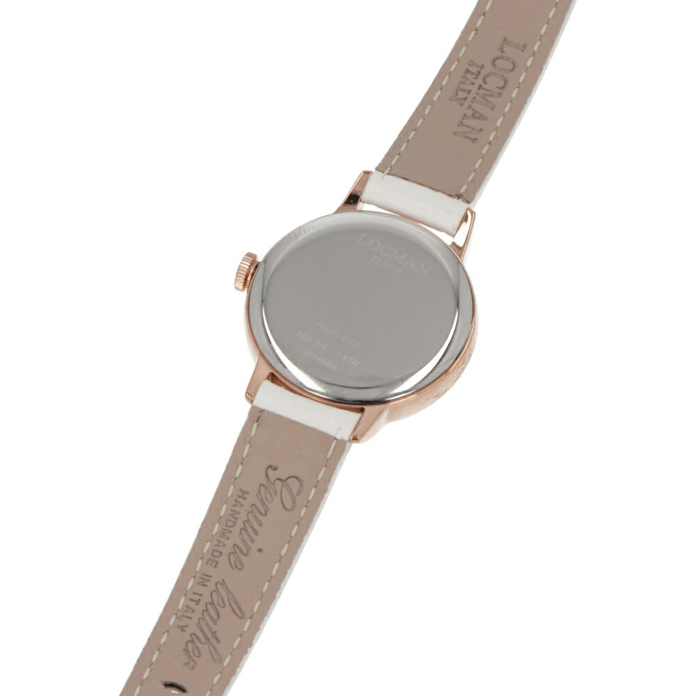LOCMAN 時計 ホワイト ステンレススティール ピンクゴールド 型押しベルト 腕時計 0253R08R-RRWHRGPW 1960 LADY