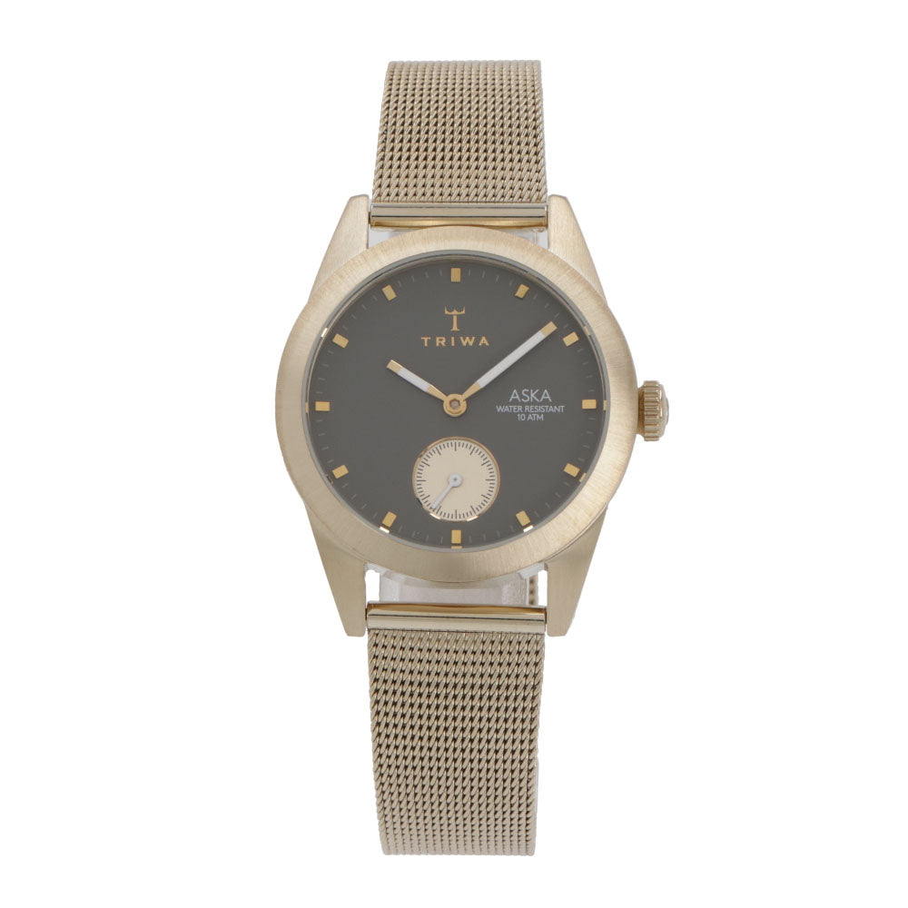 TRIWA 時計 ASKA ステンレス ステンレスメッシュ ロゴ 腕時計 AKST103-MS121717