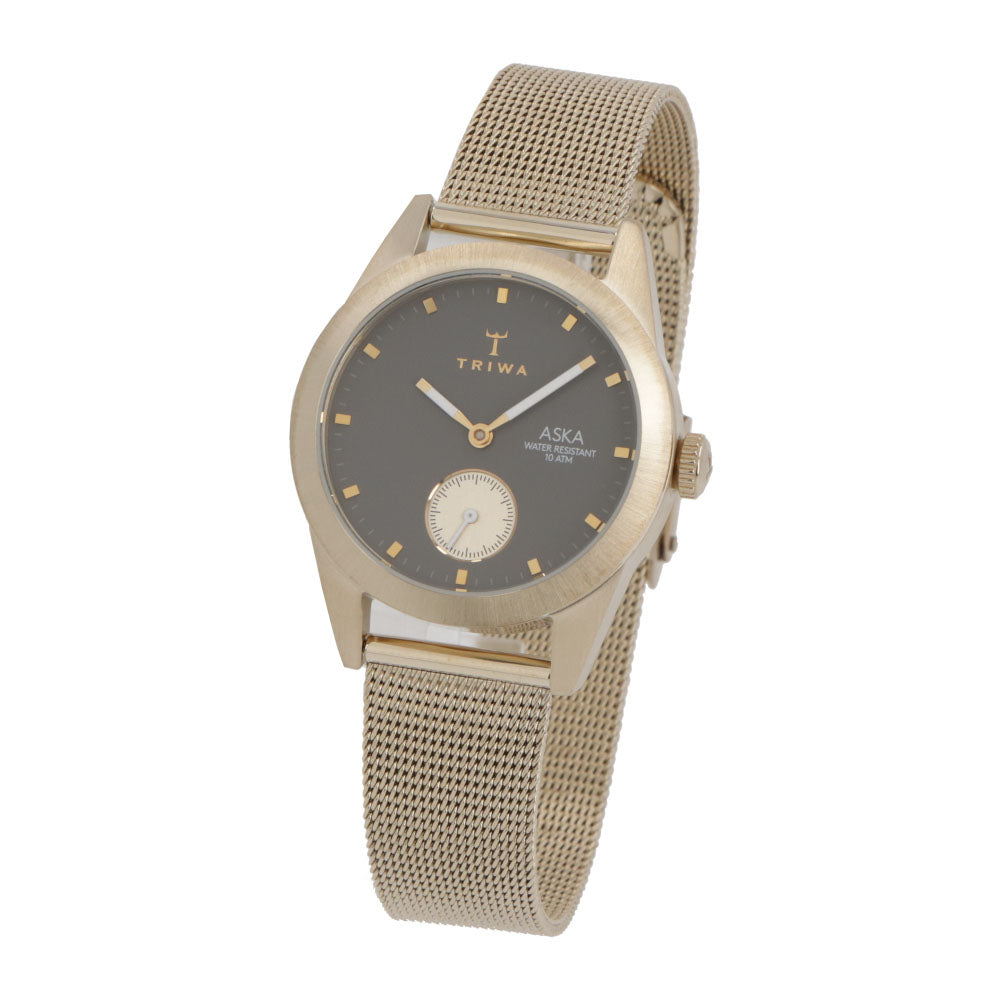 TRIWA 時計 ASKA ステンレス ステンレスメッシュ ロゴ 腕時計 AKST103-MS121717
