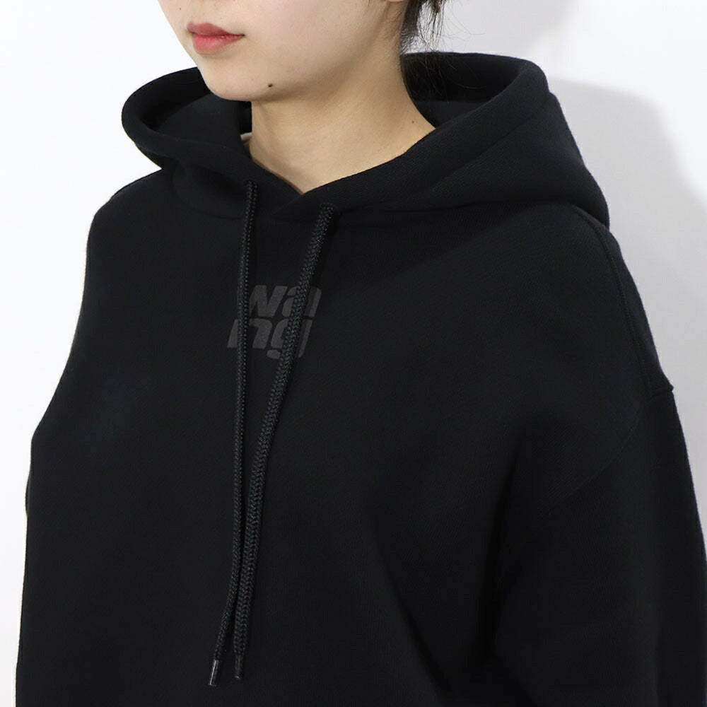 Alexander Wang フーディ パーカー ブラック ロゴ 裏起毛