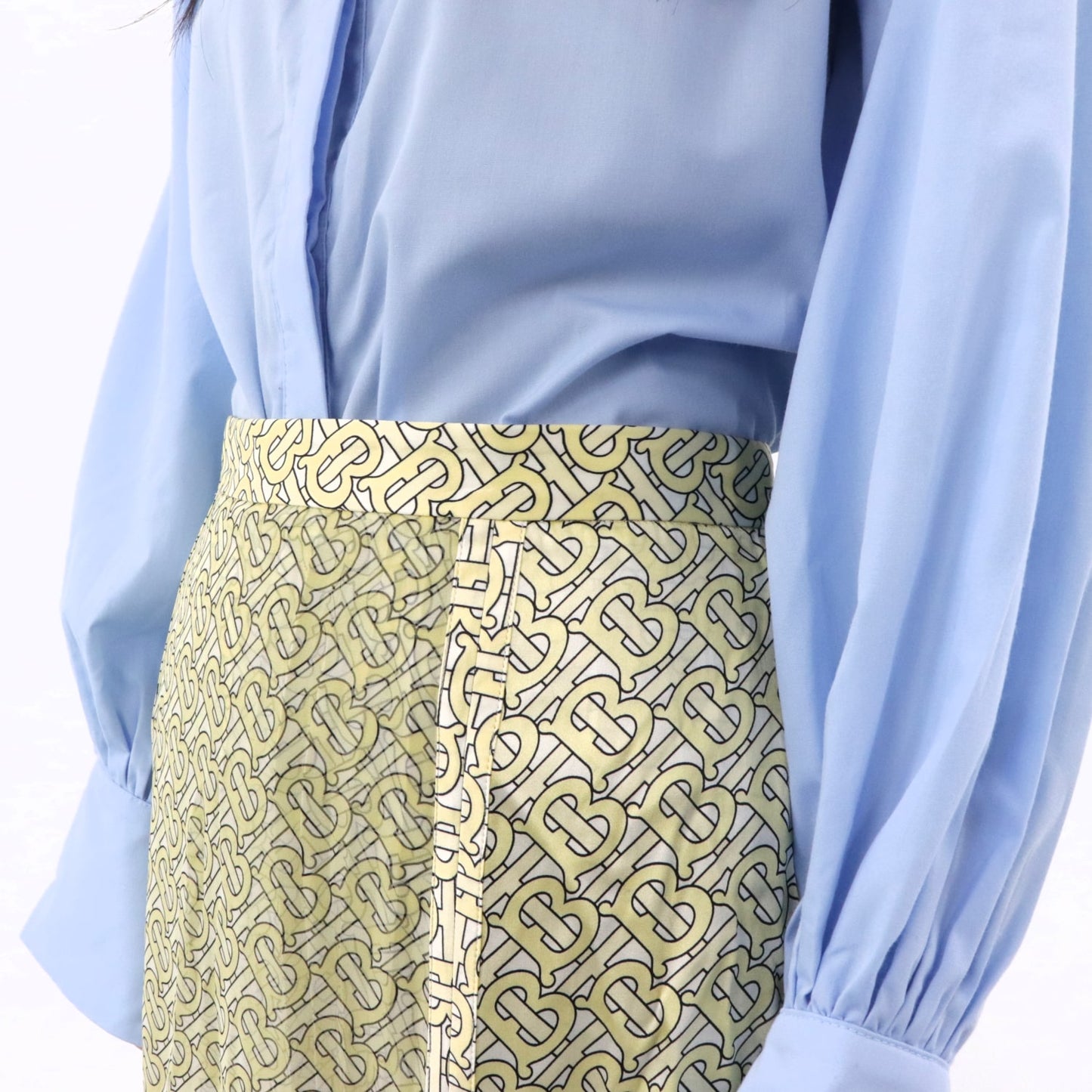 バーバリー スカート 8016883 A7309 イエロー ミディ丈