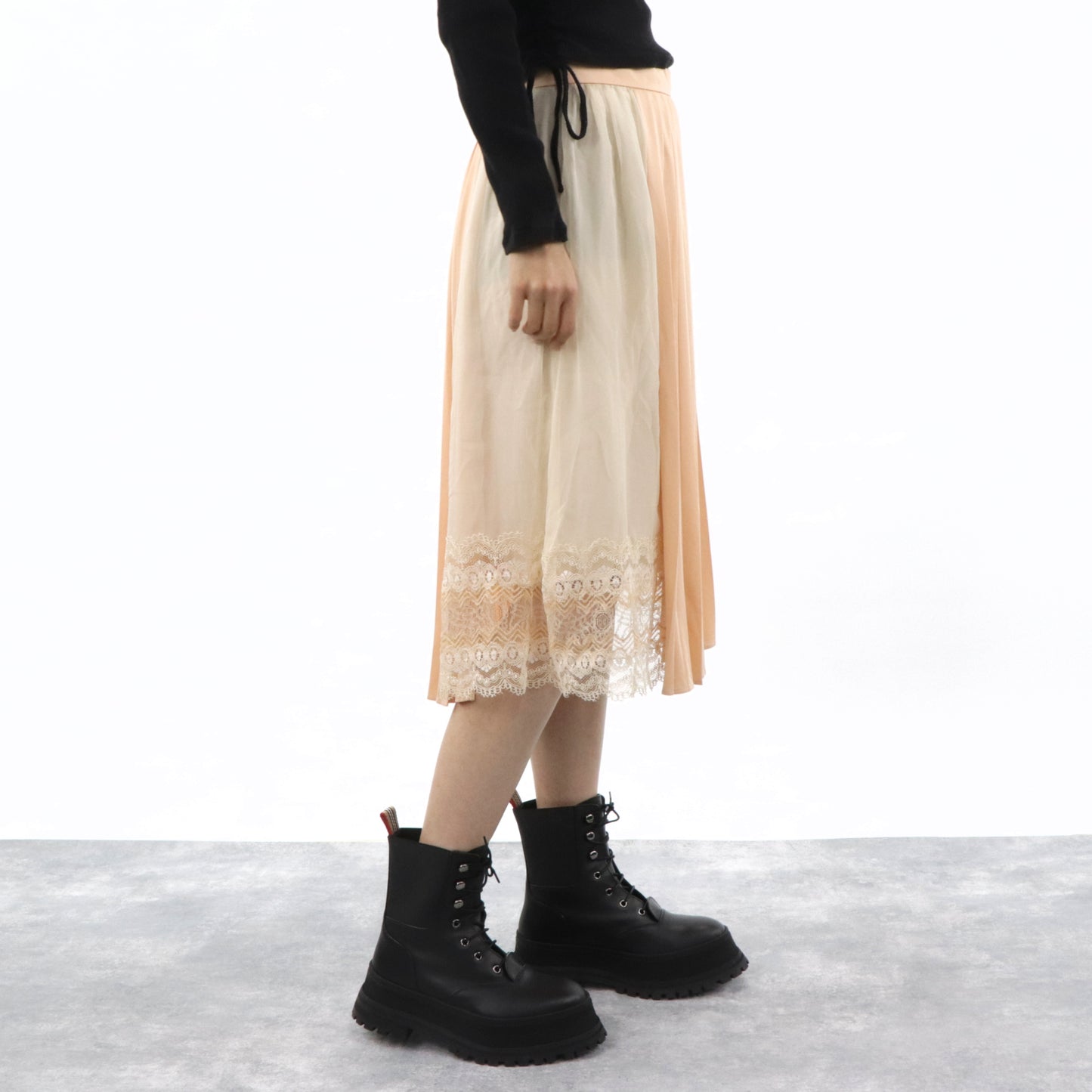 バーバリー プリーツスカート 8019011 A7090 ピンクベージュ