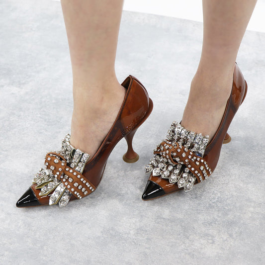 バーバリー パンプス ヒール 8020375 A1212 ブラウン系