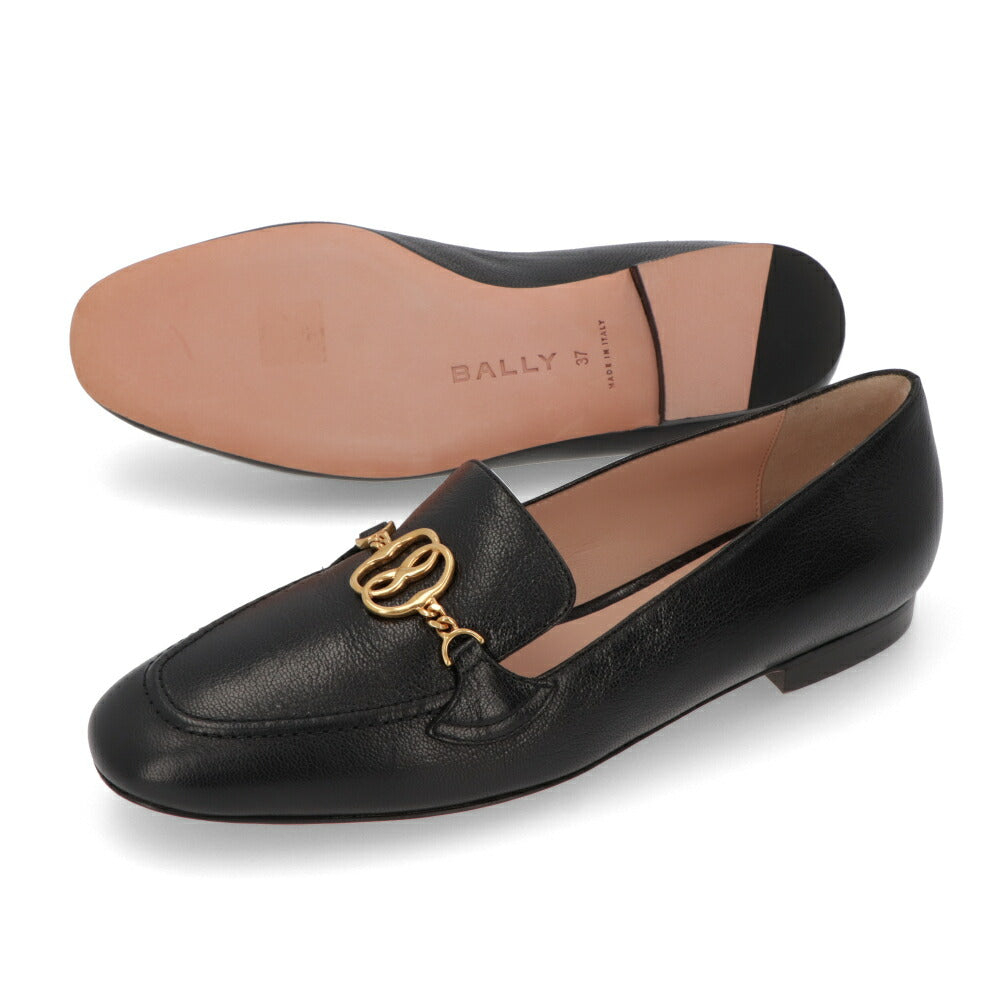 BALLY フラットシューズ OBRIEN BLACK GOAT GRAINED