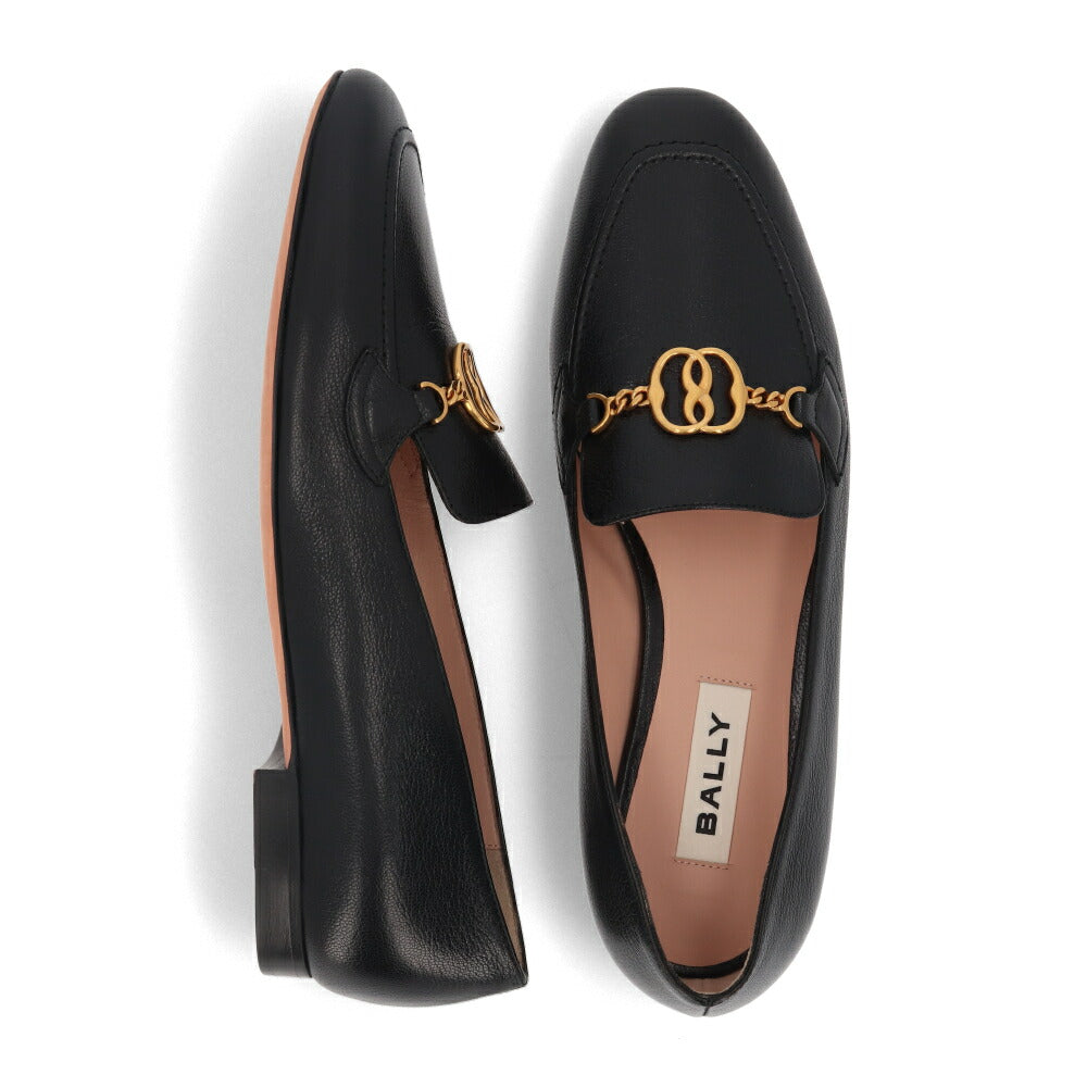 BALLY フラットシューズ OBRIEN BLACK GOAT GRAINED