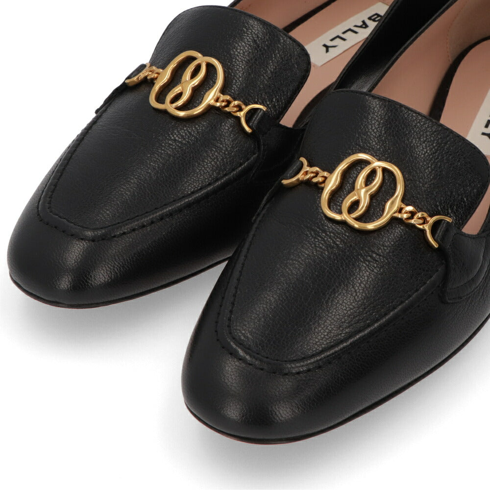 BALLY フラットシューズ OBRIEN BLACK GOAT GRAINED