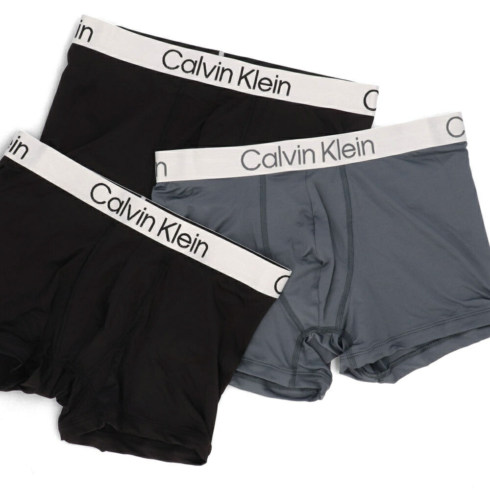 カルバンクライン Calvin Klein 下着 パンツ ボクサーパンツ - ブラック/グレー ブラック グレー/ボーダー/ブラック CK 3枚セット アンダーウェア 無地 シンプル