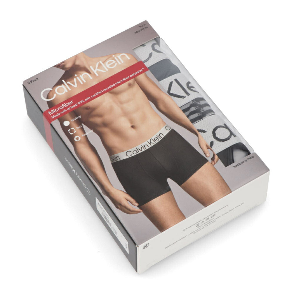 カルバンクライン Calvin Klein 下着 パンツ ボクサーパンツ - ブラック/グレー ブラック グレー/ボーダー/ブラック CK 3枚セット アンダーウェア 無地 シンプル