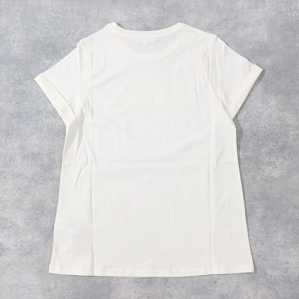 クロエ Chloe トップス Tシャツ・カットソー レディース ホワイト コットン ロゴ 刺繍 クルーネック キッズモデル カットソー 半袖 C20110 117