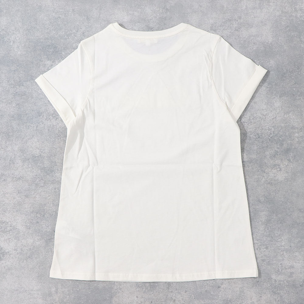 クロエ Chloe トップス Tシャツ・カットソー レディース ホワイト コットン ロゴ 刺繍 クルーネック キッズモデル カットソー 半袖 C20110 117