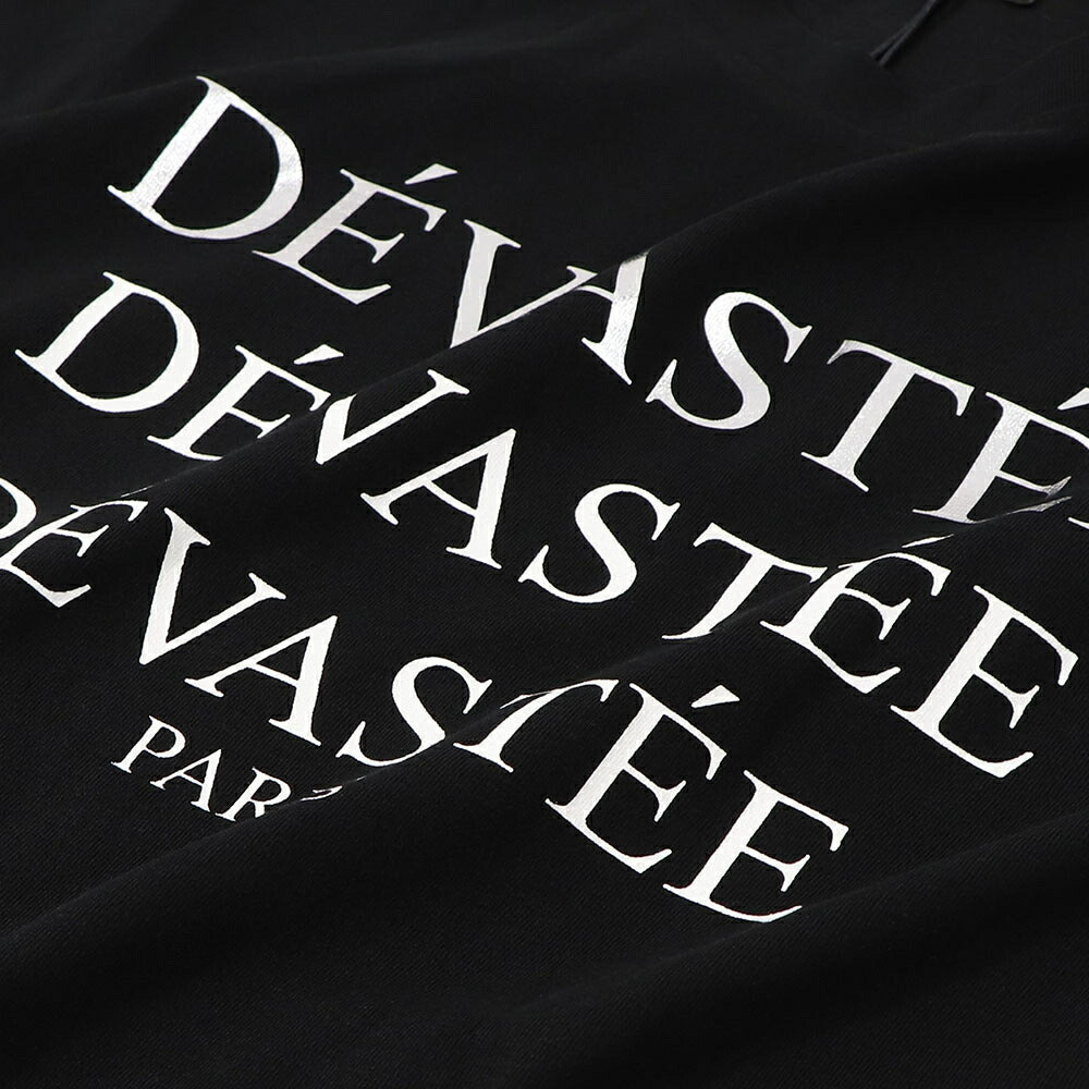 デヴァステ DEVASTEE トップス Tシャツ・カットソー レディース ブラック ホワイト コットン ロゴプリント ヘムトップス アシメトップス シンプル 半袖 R3FWTP017