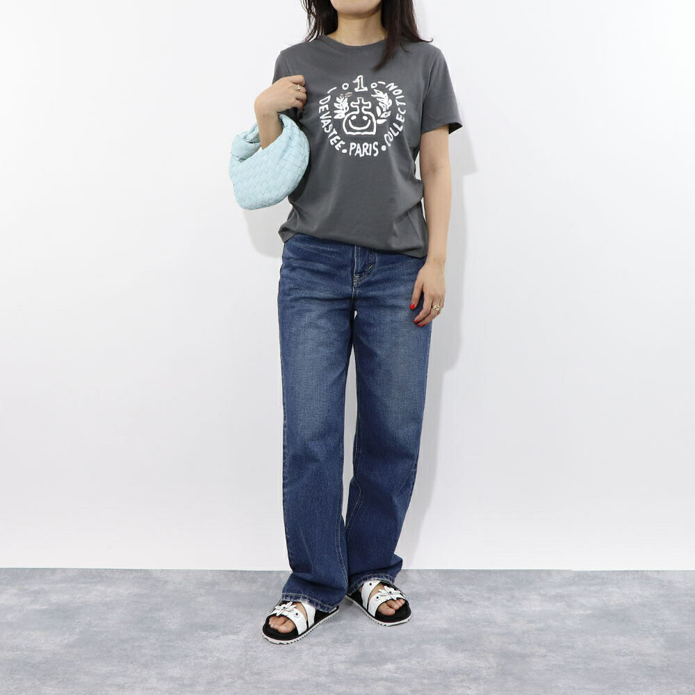 デヴァステ DEVASTEE トップス Tシャツ・カットソー レディース ブラック グレー ホワイト コットン ロゴ プリント キャラクター クルーネック 丸襟 半袖 R3SMTP015