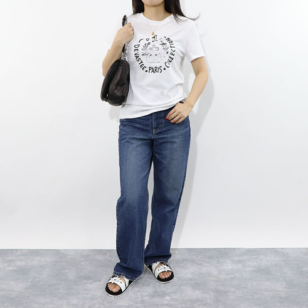 デヴァステ DEVASTEE トップス Tシャツ・カットソー レディース ブラック グレー ホワイト コットン ロゴ プリント キャラクター クルーネック 丸襟 半袖 R3SMTP015