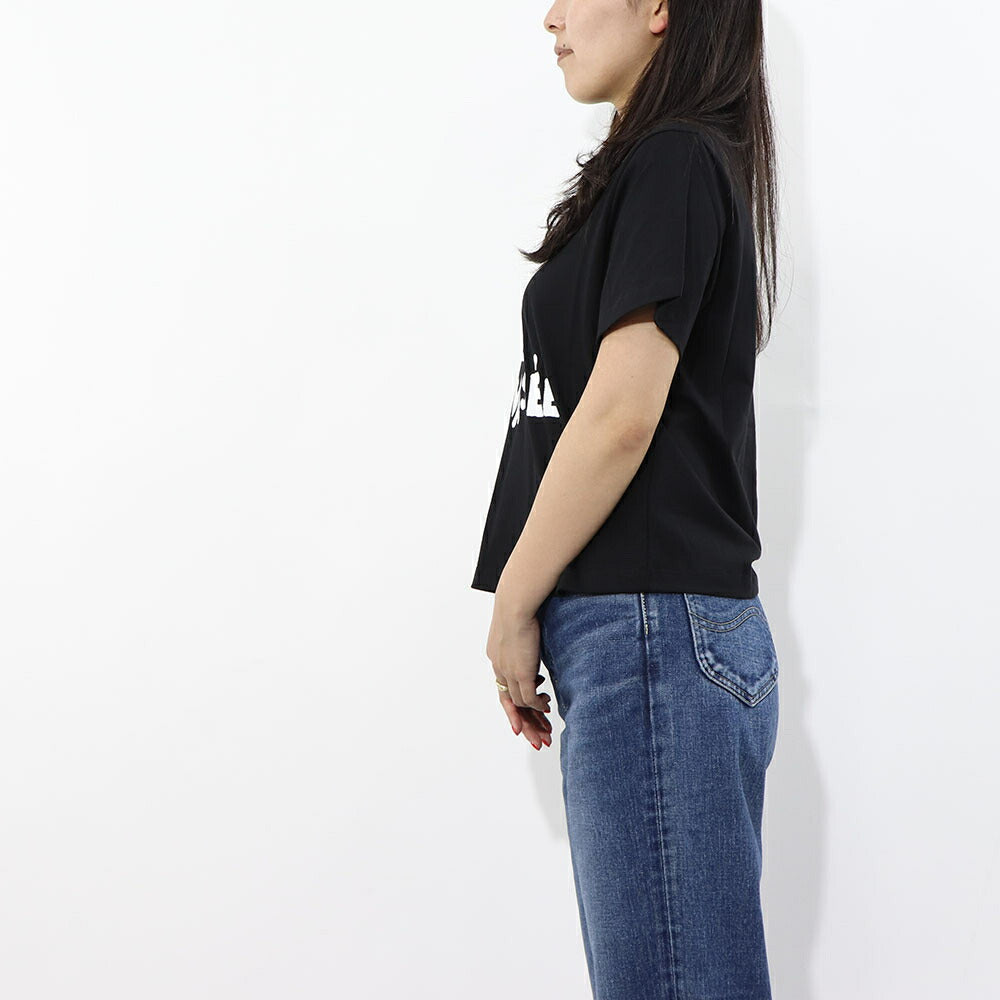 デヴァステ DEVASTEE トップス Tシャツ・カットソー レディース ブラック ホワイト コットン エラスタン ロゴ プリント キャラクター クルーネック 丸襟 半袖 R3SMTP020