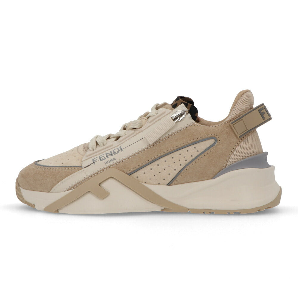 フェンディ FENDI シューズ スニーカー レディース FLOW SNEAKER フロー スニーカー ベージュ スウェード スエード レザー ラバー 合成繊維 ロゴ ファスナー 調節 8E8458 AOMD