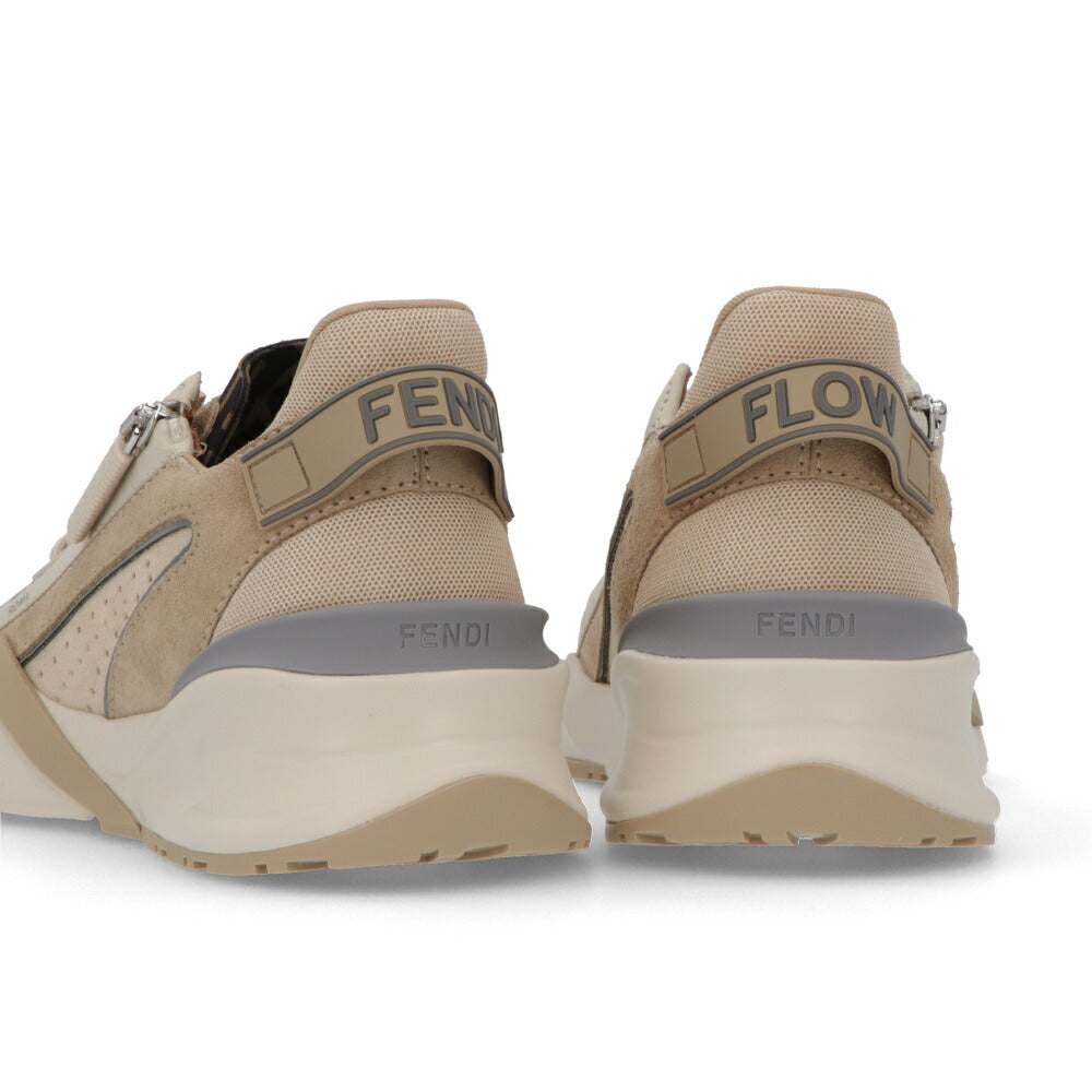 フェンディ FENDI シューズ スニーカー レディース FLOW SNEAKER フロー スニーカー ベージュ スウェード スエード レザー ラバー 合成繊維 ロゴ ファスナー 調節 8E8458 AOMD