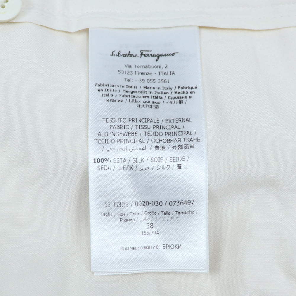 フェラガモ FERRAGAMO パンツ ホワイト系 レディース