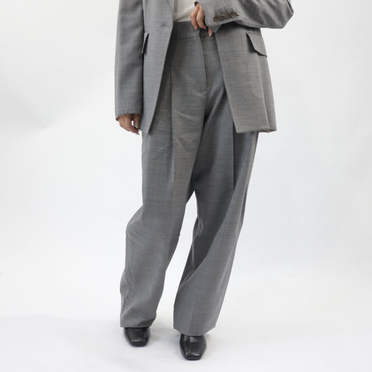 フェラガモ FERRAGAMO プリーツパンツ グレー