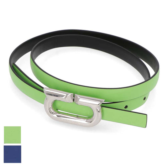 FERRAGAMO ベルト リバーシブルベルト ライトグリーン カーフレザー  シルバー金具 230278 764449