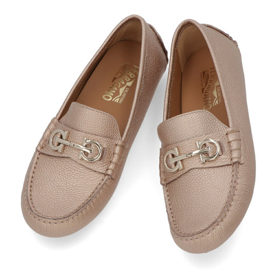 FERRAGAMO レザーブロンズ ローファー ODILIA 757939