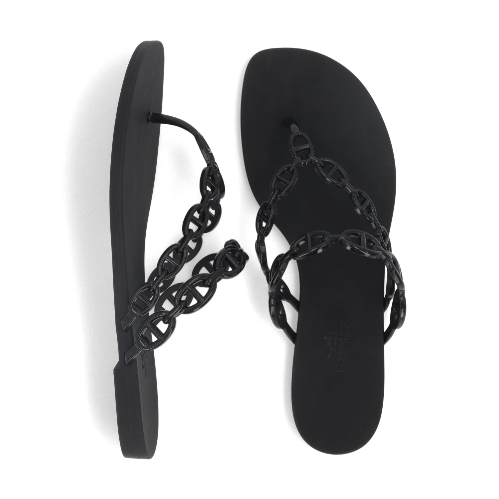 エルメス サンダル アイランド ブラック シェーヌダンクル