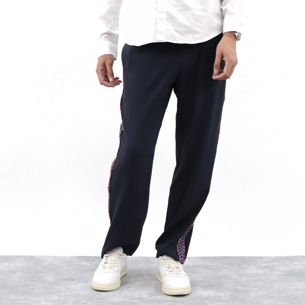 ケンゾー ボトムス トラックパンツ メンズ JOG PANT ネイビー ジョグパンツ ラインパンツ ボトムス サイドストライプ 柄 FA52PA1315AC 77