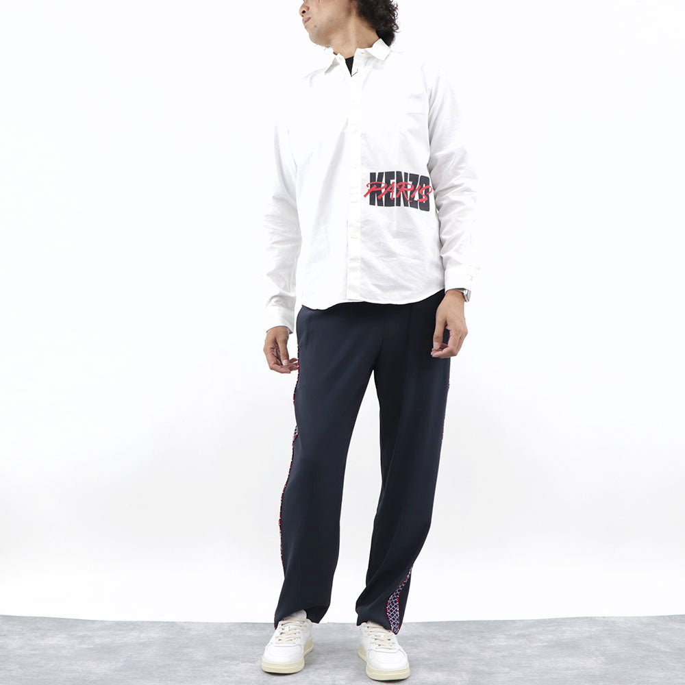 ケンゾー ボトムス トラックパンツ メンズ JOG PANT ネイビー ジョグパンツ ラインパンツ ボトムス サイドストライプ 柄 FA52PA1315AC 77