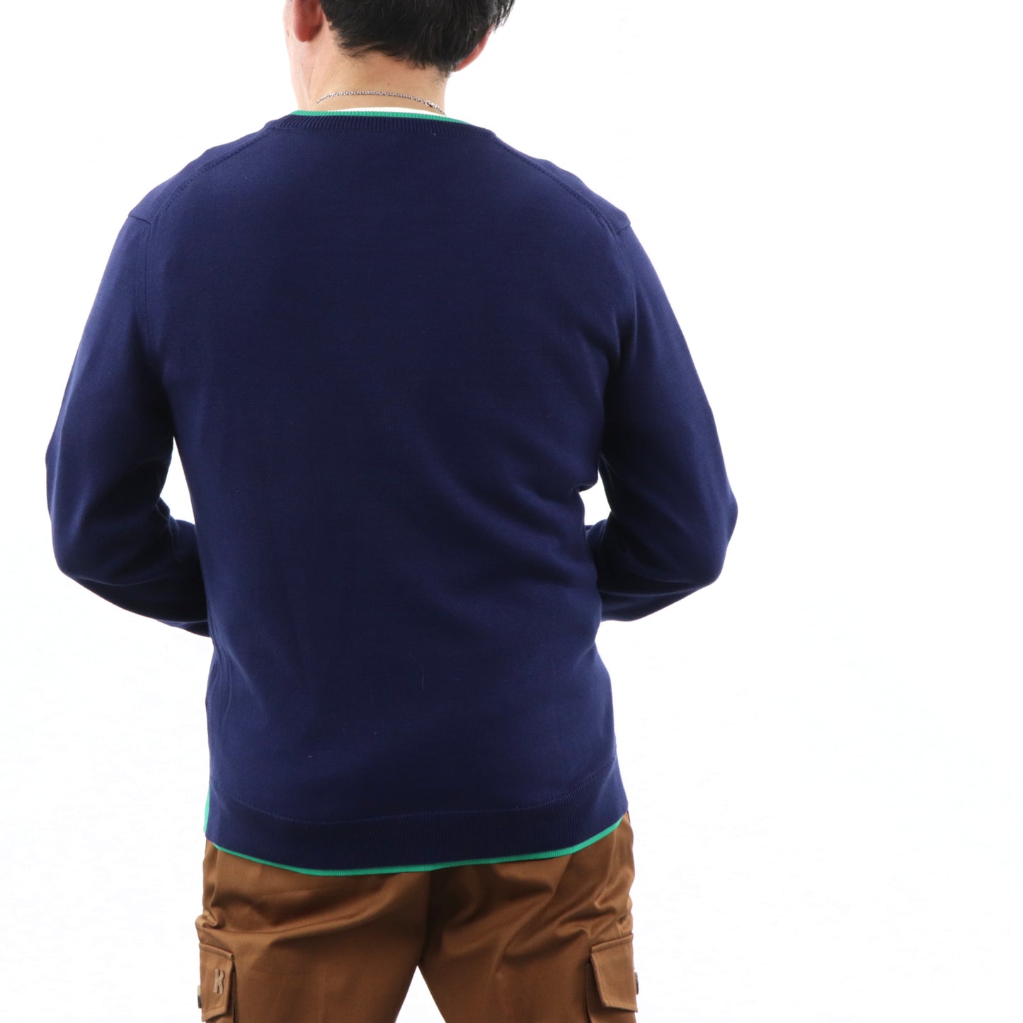 ケンゾー トップス ニット メンズ TIGER CREST JUMPER ネイビー コットン ラッキータイガー 刺繍 ワンポイント FA55PU2023AB 77