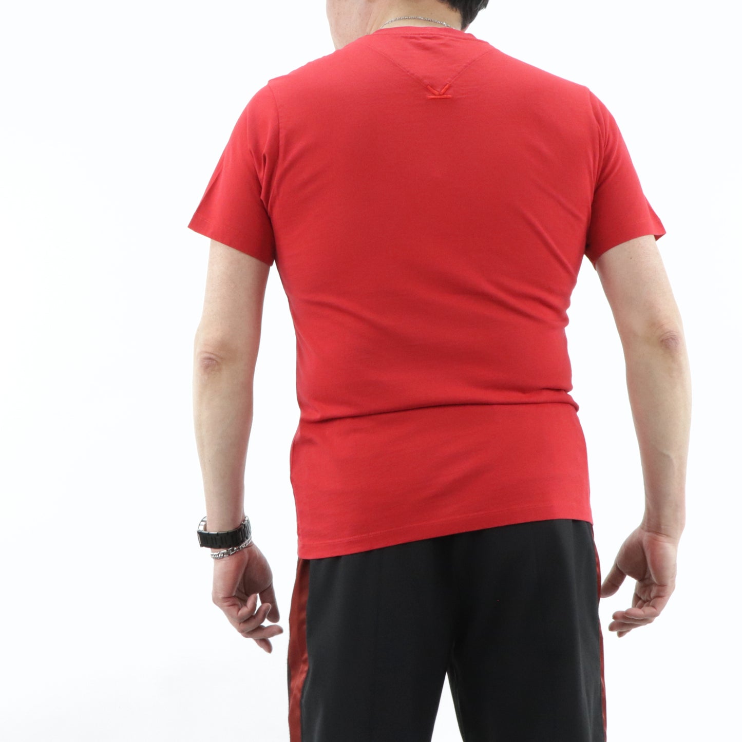ケンゾー トップス Tシャツ カットソー 半袖 メンズ レッド ホワイト コットン クルーネック ロゴ FA55TS0184SA