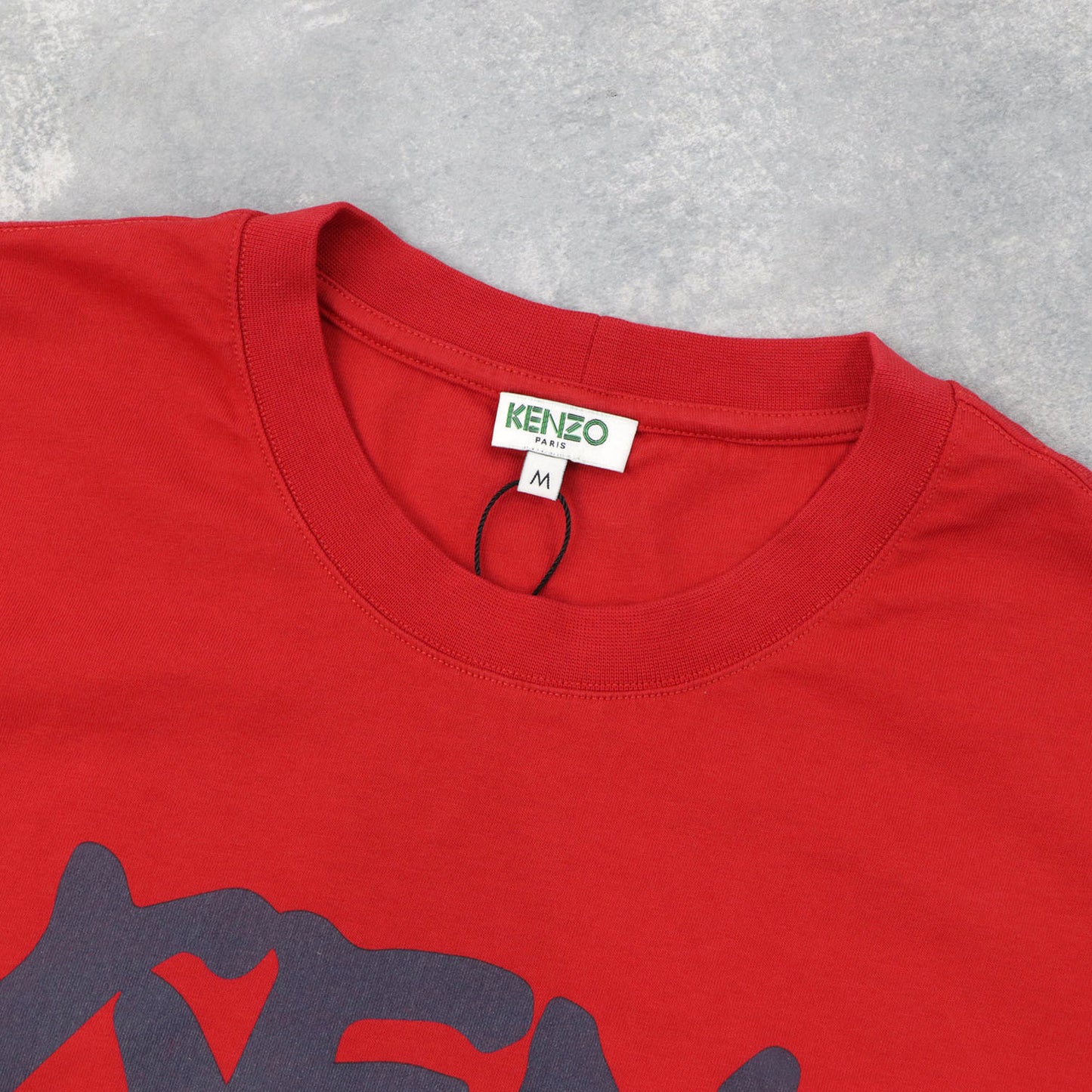 ケンゾー トップス Tシャツ カットソー 半袖 メンズ レッド ホワイト コットン クルーネック ロゴ FA55TS0184SA