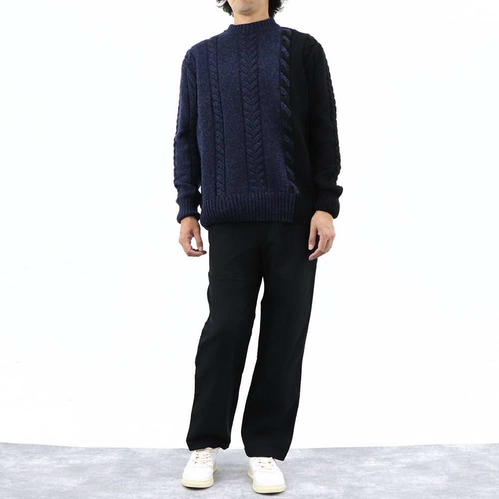 ケンゾー ボトムス メンズ STRAIGHT LEG BELTED PANT ブラック コットン ストレートカットパンツ カジュアル ロゴ FA55PA3411RC 99
