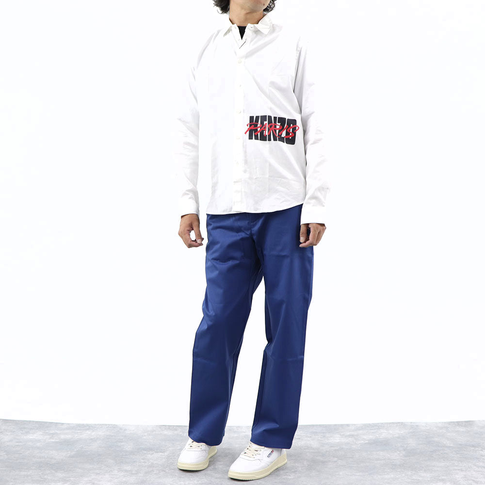 ケンゾー ボトムス メンズ STRAIGHT LEG BELTED PANT ブルー コットン ストレートカット ベルテッド ジャガード FA55PA3411RJ 76