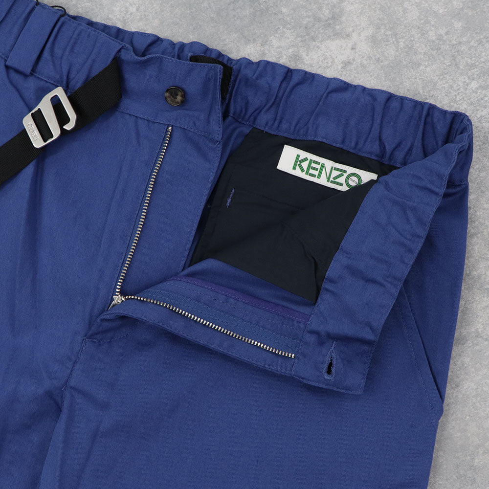 ケンゾー ボトムス メンズ STRAIGHT LEG BELTED PANT ブルー コットン ストレートカット ベルテッド ジャガード FA55PA3411RJ 76