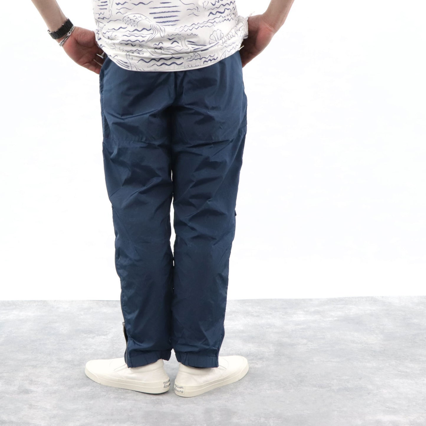 ケンゾー ボトムス ロングパンツ メンズ PATGHED JOG PANT ブルー ナイロン ロゴ 刺繍 FA55PA6831NW 73