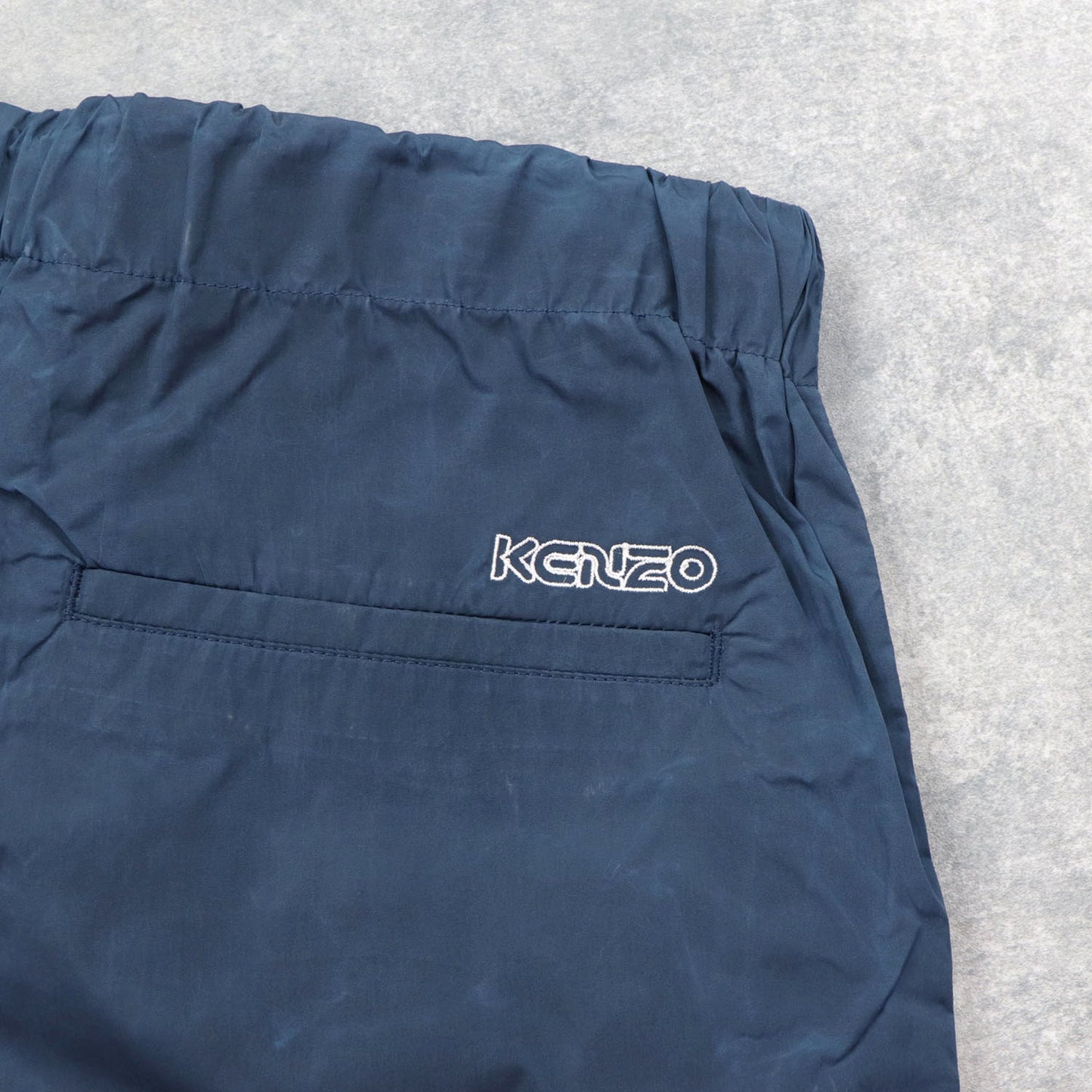 ケンゾー ボトムス ロングパンツ メンズ PATGHED JOG PANT ブルー ナイロン ロゴ 刺繍 FA55PA6831NW 73