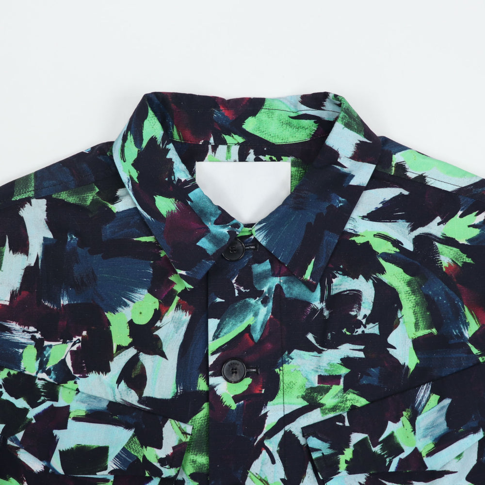 ケンゾー ジャケット メンズ PRINTED WORKWEAR JACKET ブルー グリーン コットン フラワープリント フローラル NIGO タイガー FB65VE2139D1 57