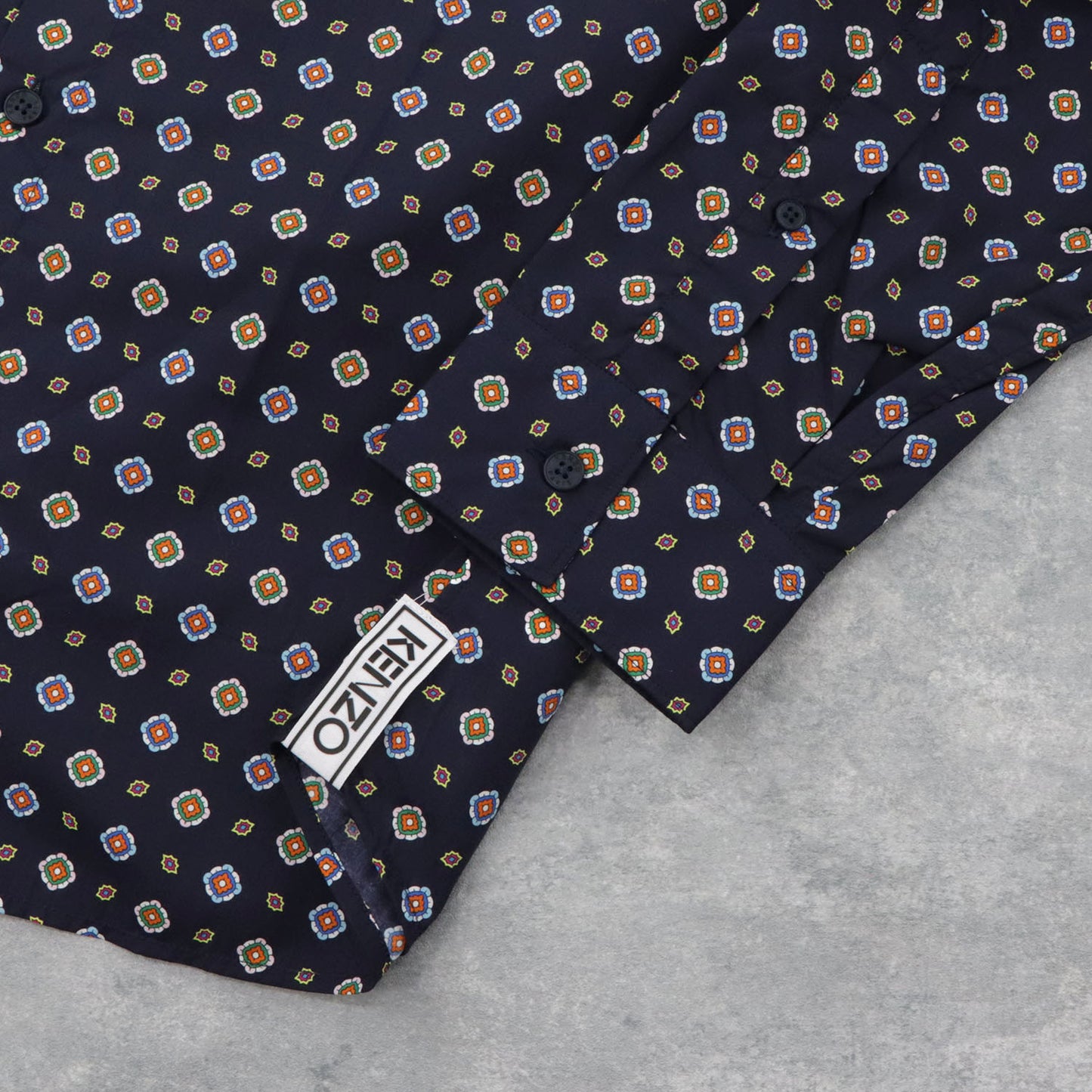 ケンゾー シャツ F955CH2001KE ネイビー スリムフィット