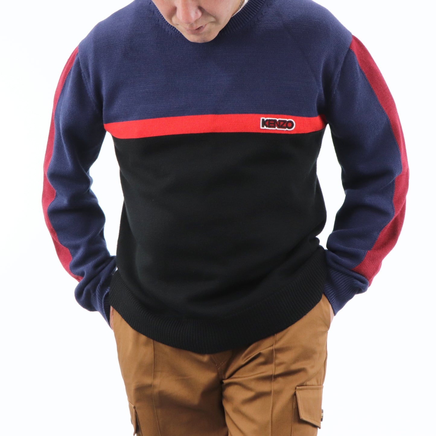 ケンゾー ニット F965PU2253BB ネイビー×ブラック