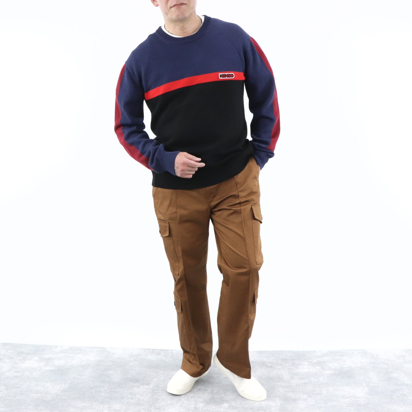 ケンゾー ニット F965PU2253BB ネイビー×ブラック