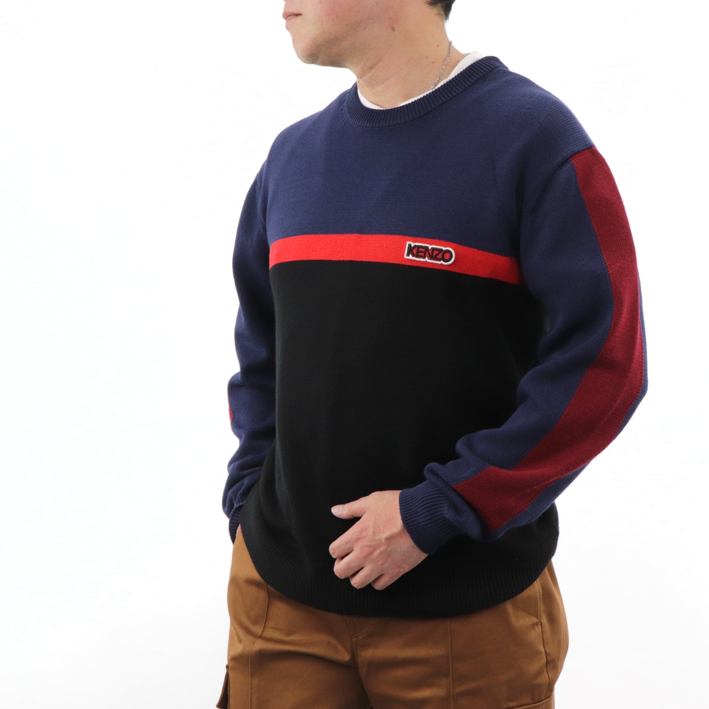 ケンゾー ニット F965PU2253BB ネイビー×ブラック