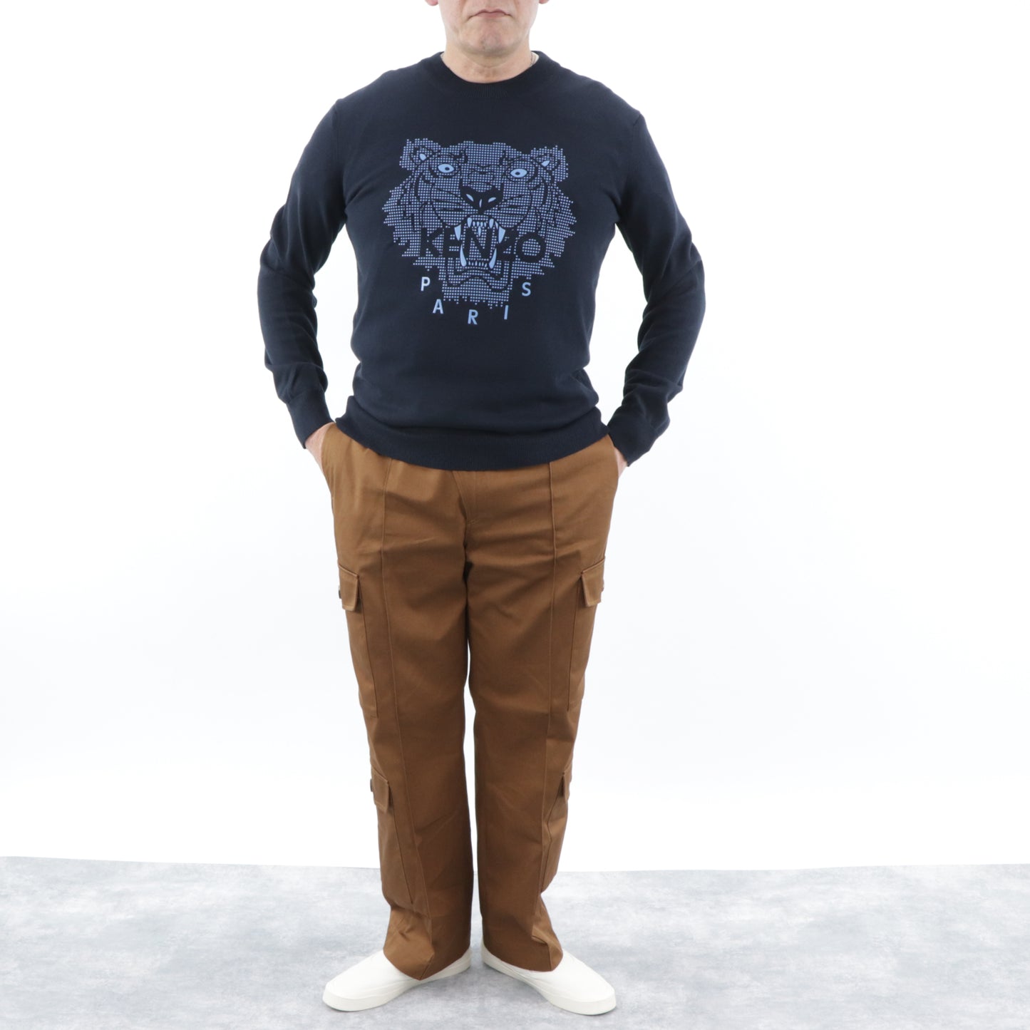 ケンゾー ニット FA55PU5003XB ネイビー×ブルー