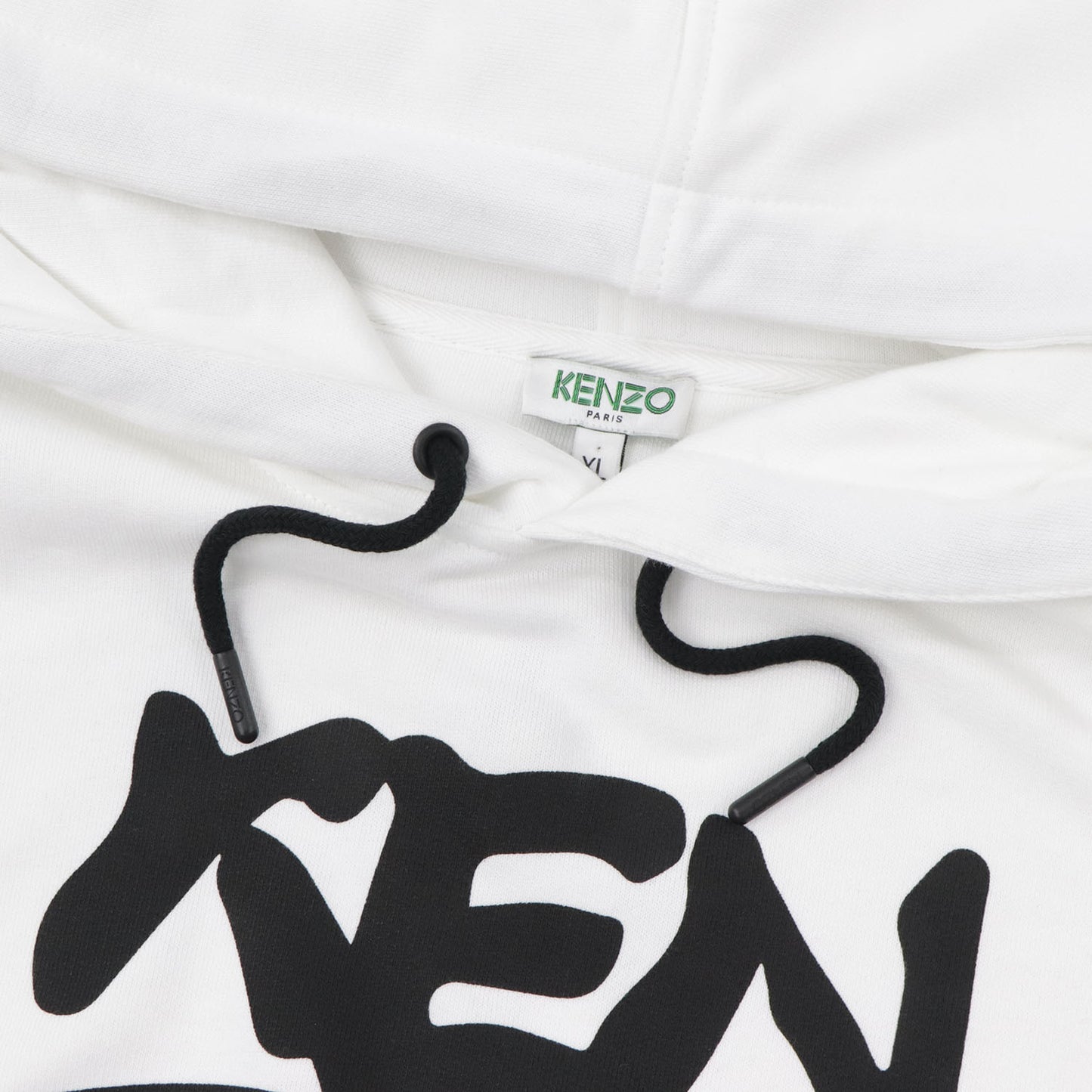 ケンゾー フーディ FA55SW1654ME ホワイト×ブラック ロゴ