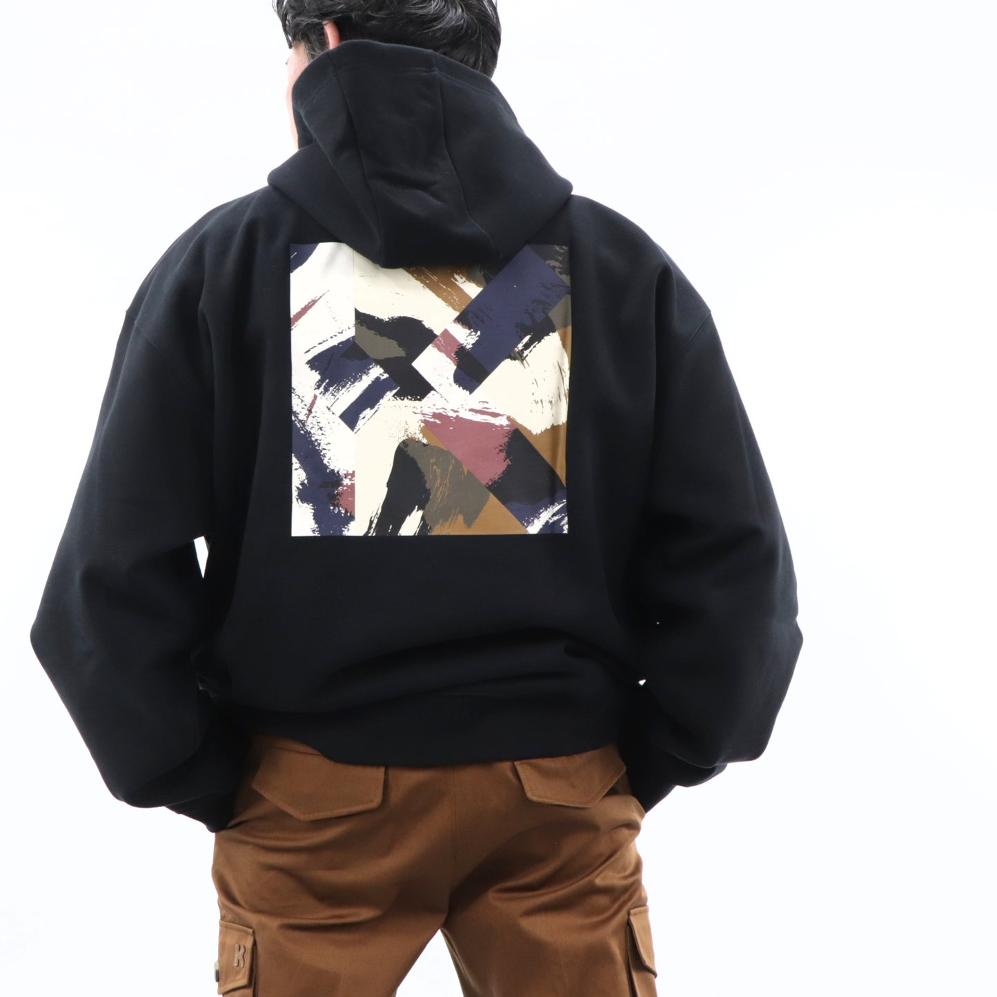 ケンゾー スウェット パーカー メンズ ブラック コットン プリント バックプリント フーディ プルオーバー FA65SW5314MG 99