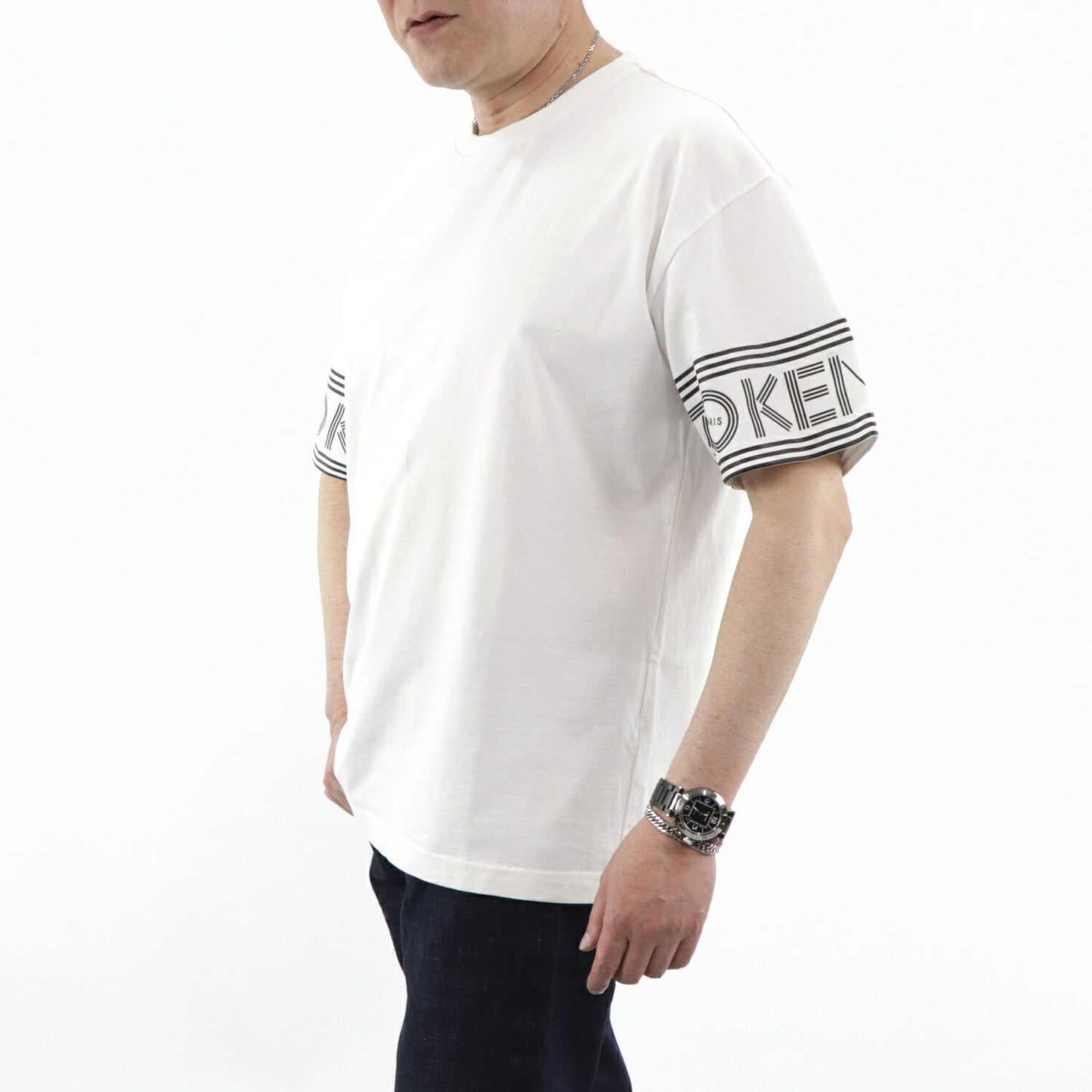 ケンゾー KENZO トップス Tシャツ カットソー メンズ パープル ホワイト クルーネック ロゴ 半袖 F005TS0434BD