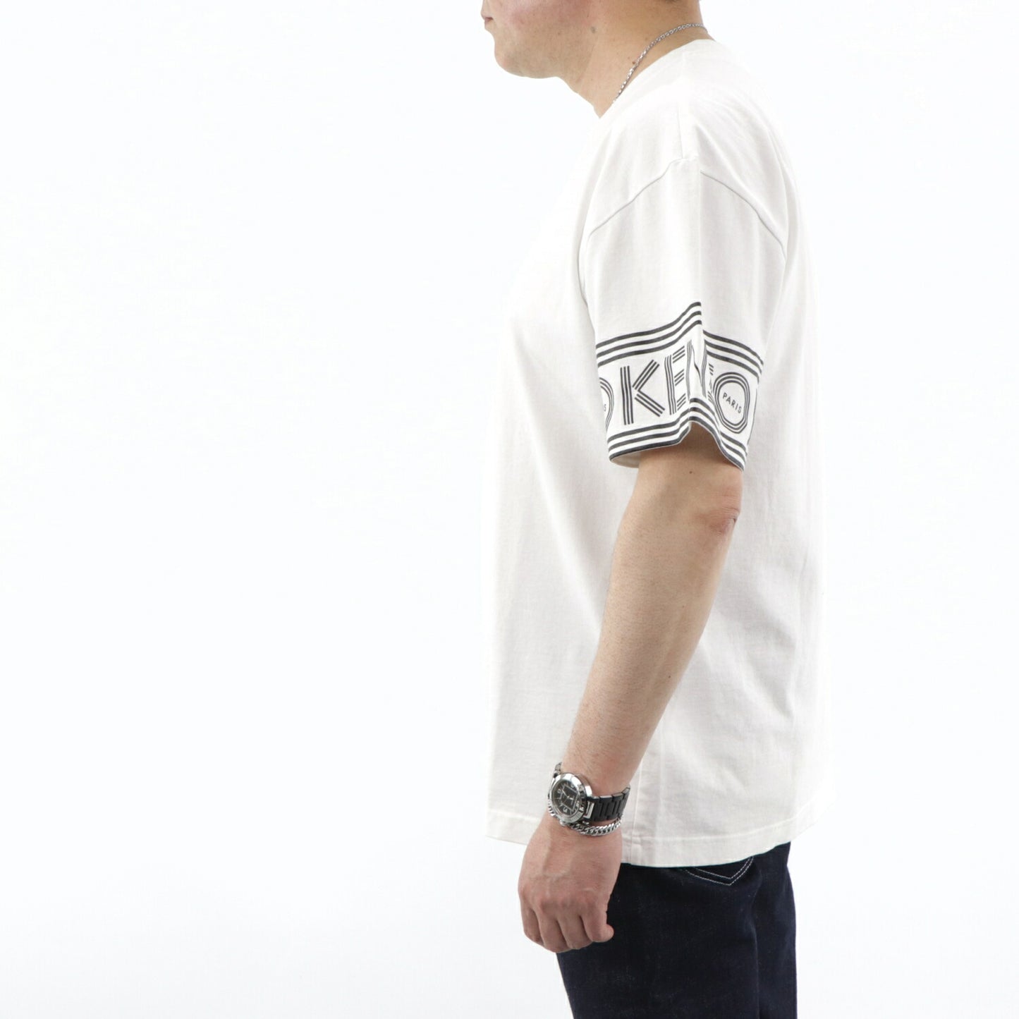 ケンゾー KENZO トップス Tシャツ カットソー メンズ パープル ホワイト クルーネック ロゴ 半袖 F005TS0434BD
