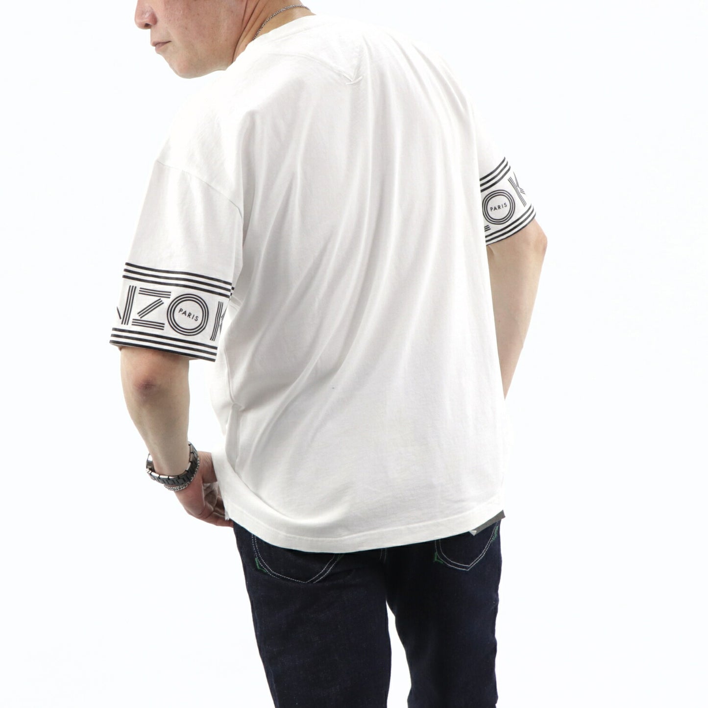 ケンゾー KENZO トップス Tシャツ カットソー メンズ パープル ホワイト クルーネック ロゴ 半袖 F005TS0434BD