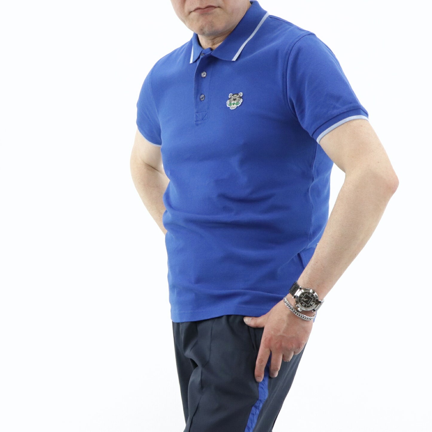 ケンゾー ポロシャツ F955PO0014BA ブルー レッド