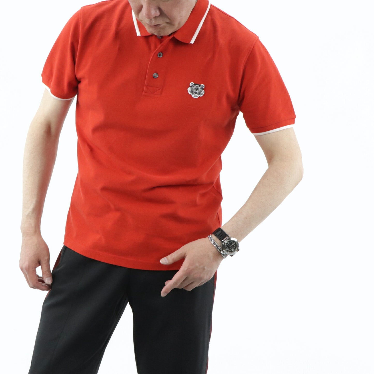 ケンゾー ポロシャツ F955PO0014BA ブルー レッド