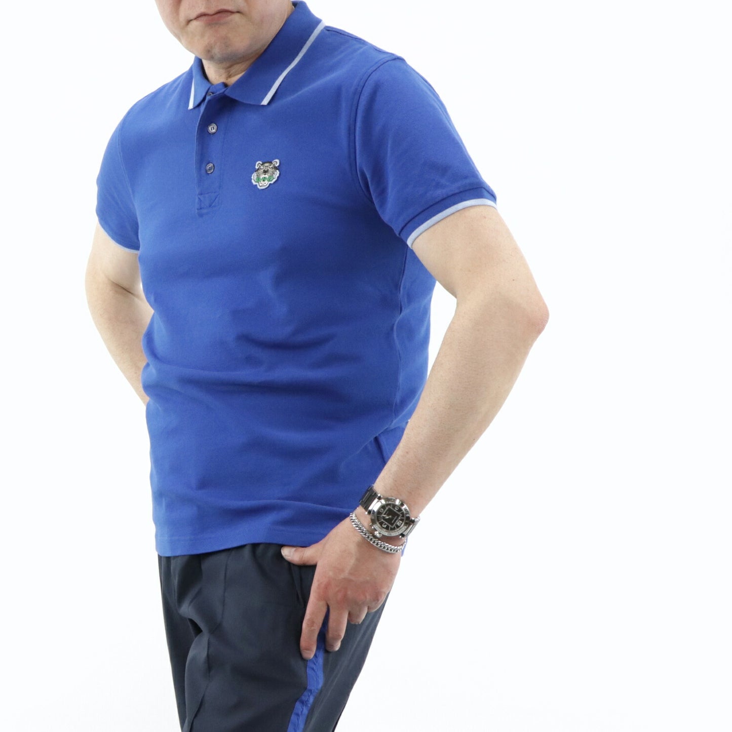 ケンゾー ポロシャツ F955PO0014BA ブルー レッド